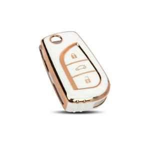 Flymaster Thermoplastic Polyurethane White TPU Car Key Cover, WHITE-TPURKE-21