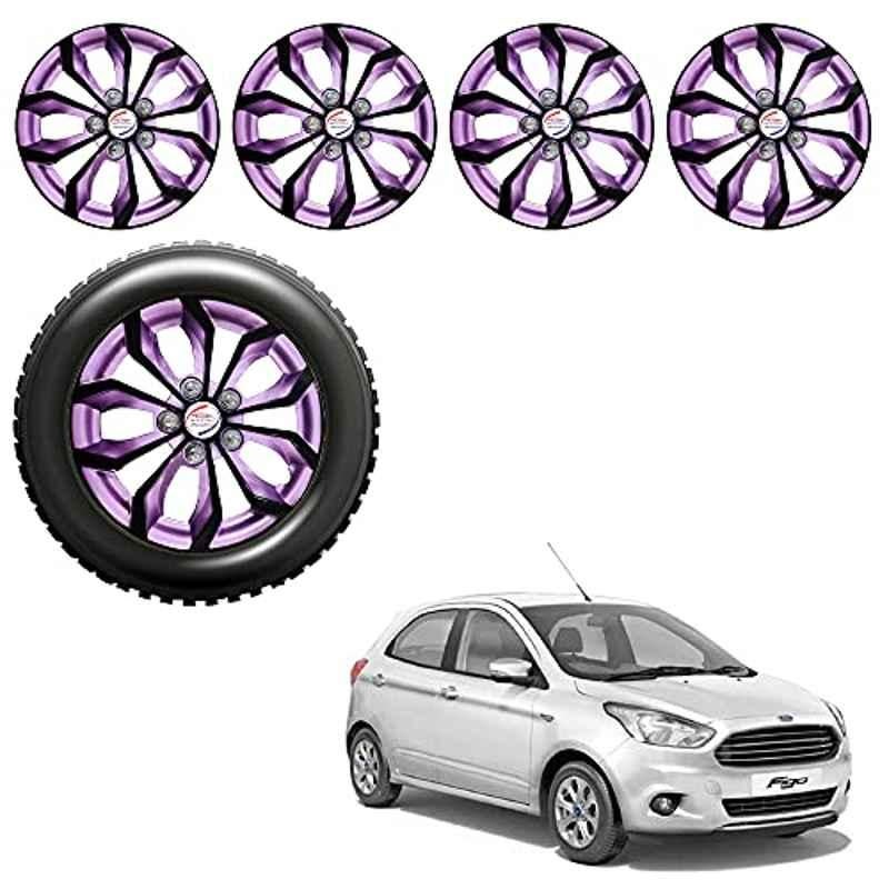 Auto Pearl 4 Pcs 14 inch ABS Black & Violet Car Wheel Cover Set for Ford Figo 2015