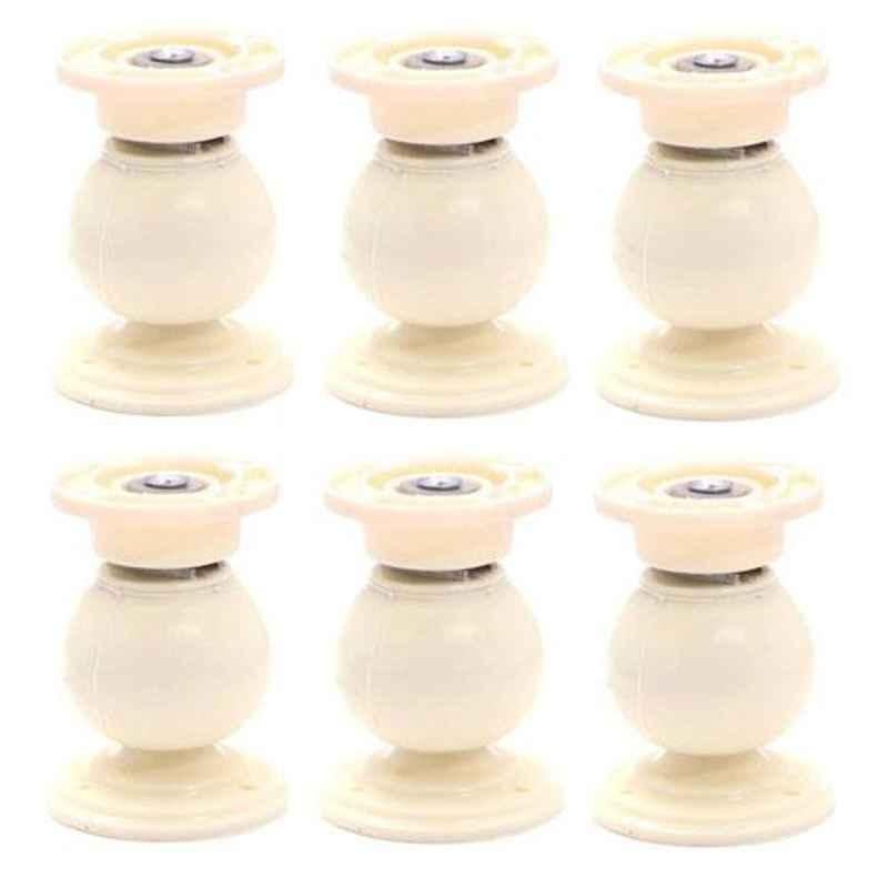 Nixnine Plastic Ivory Magnetic Door Stopper, NO-7_IVR_6PS -A (Pack of 6)