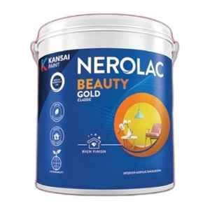 Nerolac Beauty Gold Classic 10 Litre White Wall Emulsion Interior Paint with Stain Resistant, FastDrying & Mildew Resistant