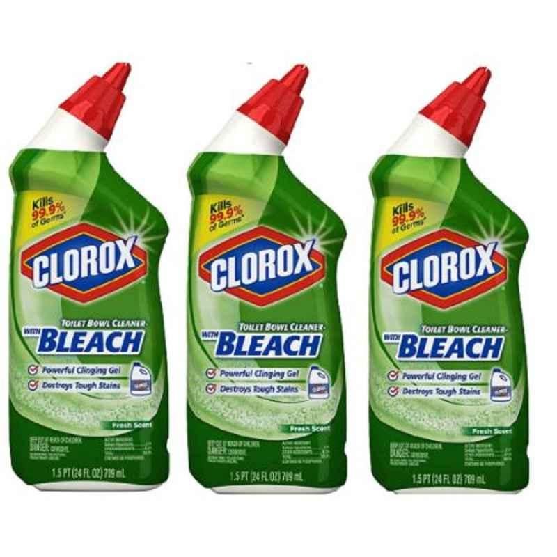 Clorox 709ml Fresh Scent Toilet Bowl Cleaner With Bleach Gel (Pack of 3)