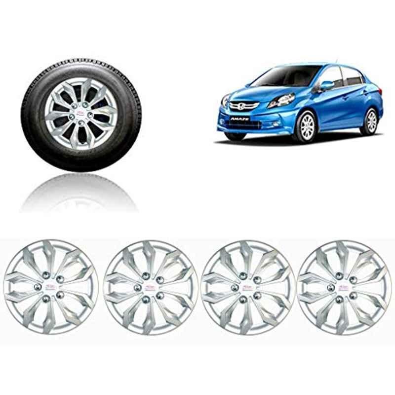 Auto Pearl 4 Pcs 14 inch ABS Silver Car Wheel Cover Set for Honda Amaze T1
