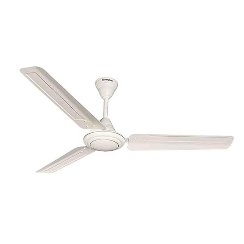 Crompton Ariya Briz 60W 380rpm White 3 Blade Ceiling Fan, CFSBARY48OPW1S, Sweep: 1200 mm