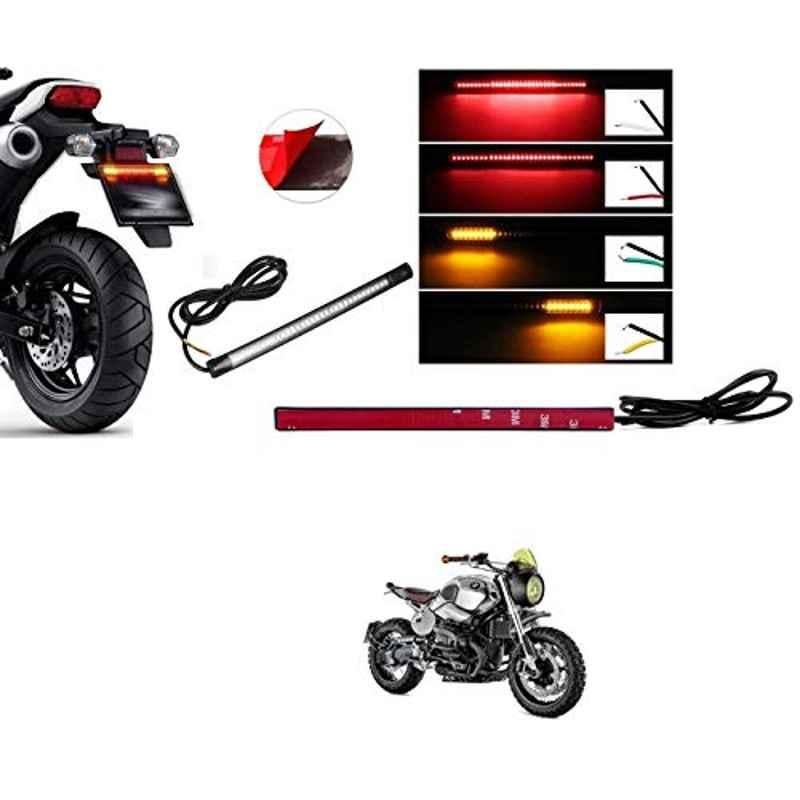 Kozdiko 48 SMD Bike Red Flexible LED Strip Tail Brake Light with Yellow Turn Indicator Light for BMW R Ninet