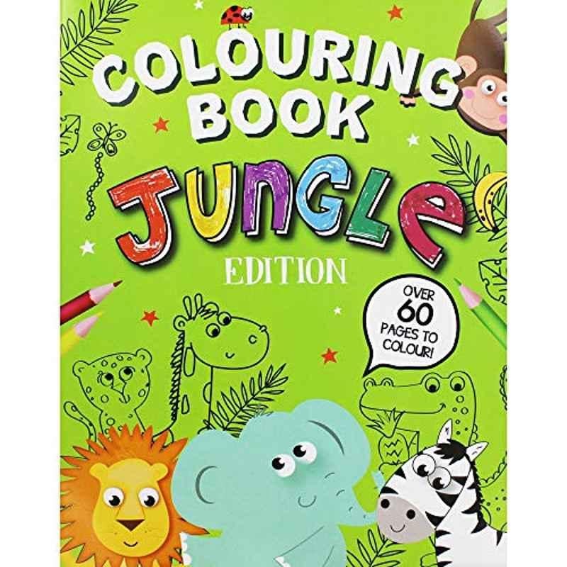 Eurowrap 60 Pages Green Colouring Book, 26355-JUNGC