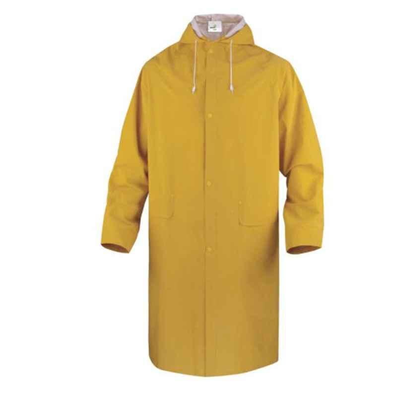 Deltaplus MA 305 PVC Coated Polyester Yellow Rain Coat, Size: Small