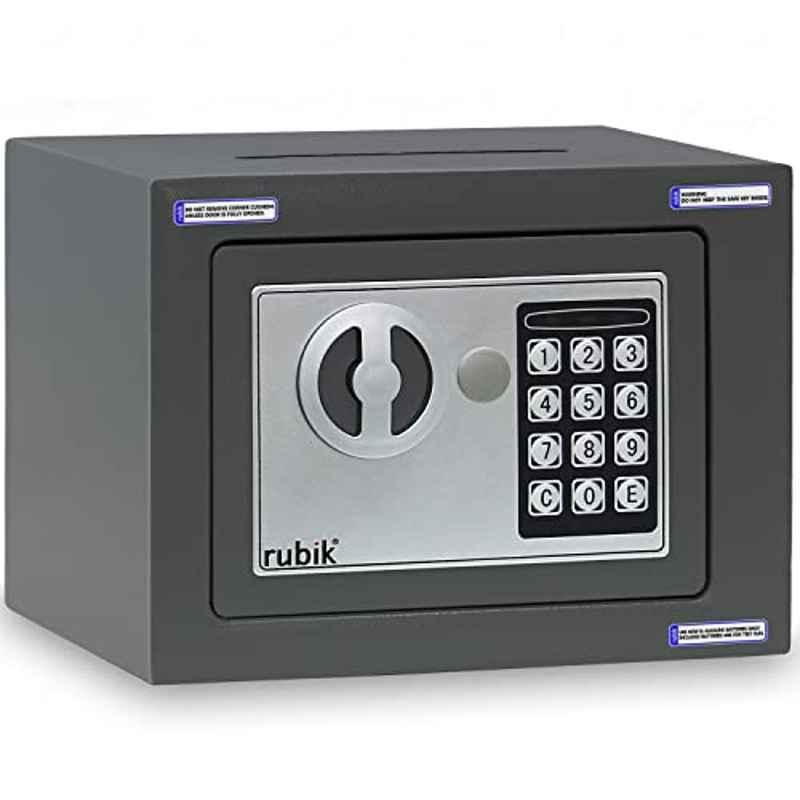 Rubik Alloy Steel Blue Mini Cash Deposit Box, RB17E-DROPCO