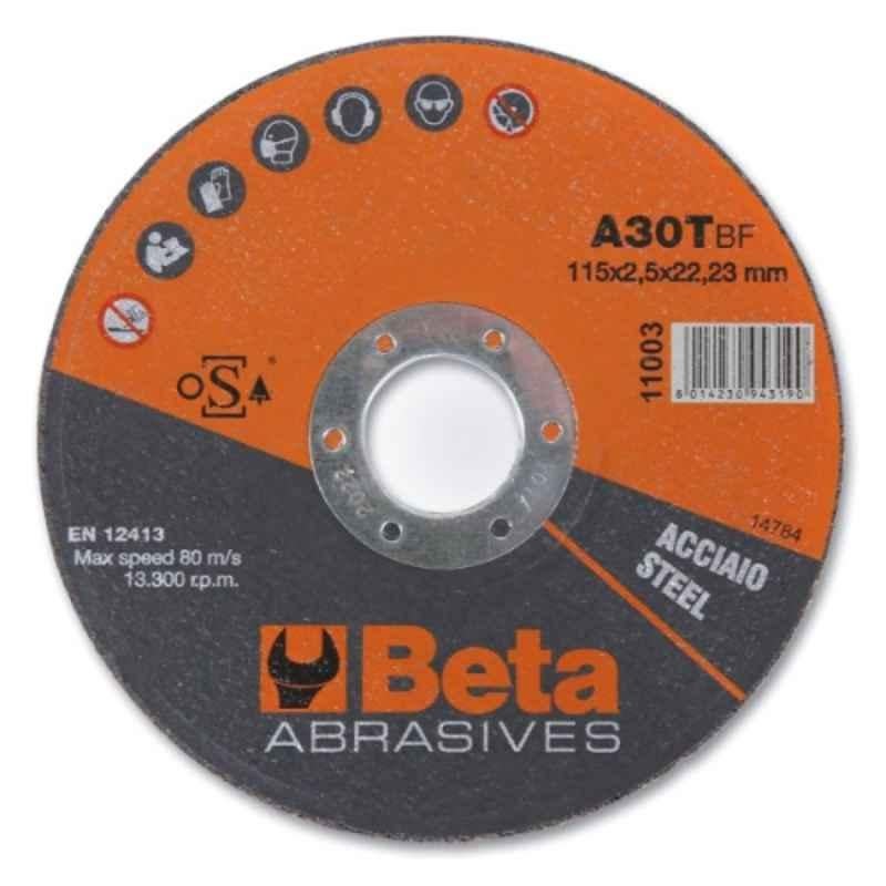 Beta 11003 180mm A30T Abrasive Steel Cutting Disc with Flat Centre, 110030182