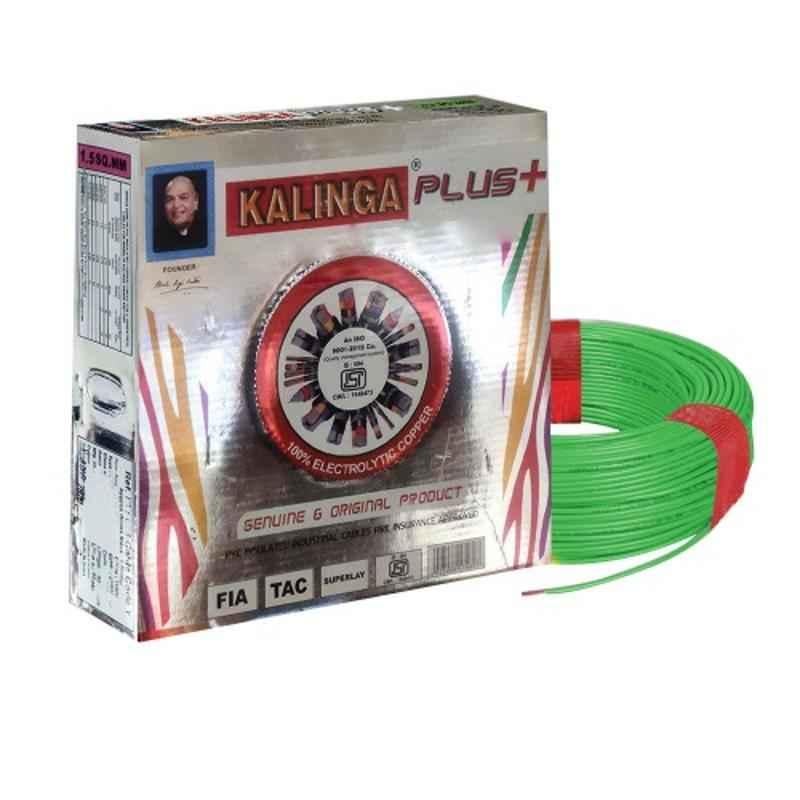 Kalinga Plus 6 Sqmm Single Core Green FR PVC Insulated Housing Wire, Length: 90 m