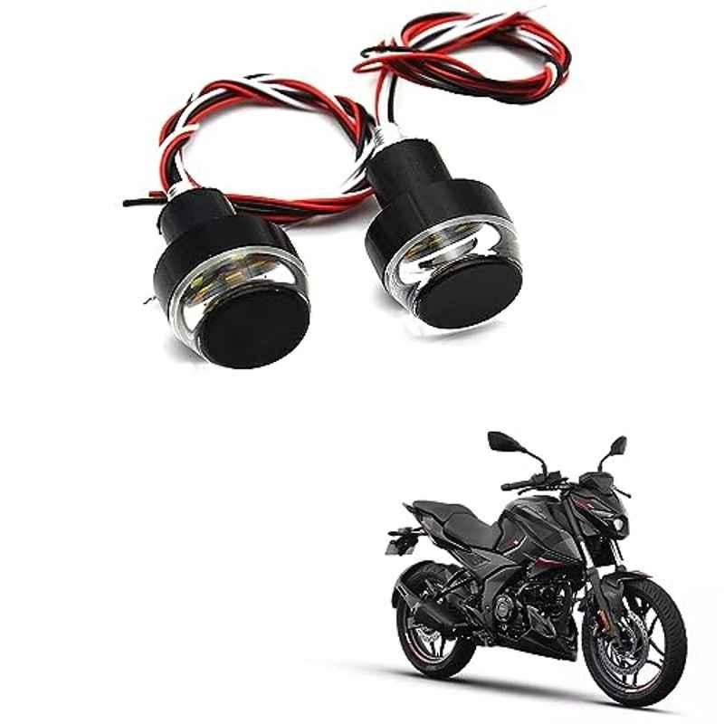 Kozdiko 2 Pcs Dual Colour Motorcycle LED Indicator Turn Signal Handle Bar Light Set for Bajaj N 250