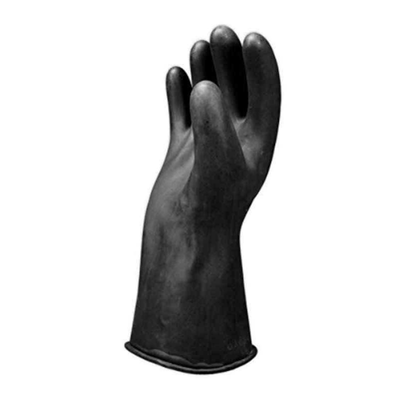 Salisbury E0011B 11 inch Black Class 00 Low Voltage Rubber Lineman Glove, Size: 9