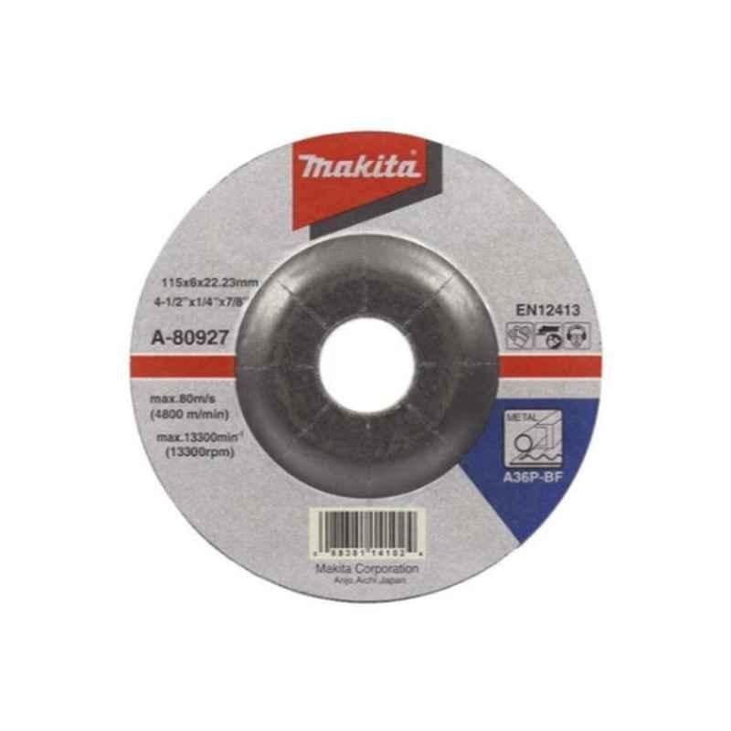 Makita 115x6x 22.23mm Grinding Disc for Cutting, A-80927