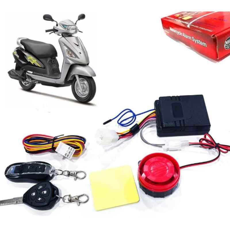 Auto Pearl 12V Black Two-Way Anti Theft Motorcycle Alarm Kit with 2 Pcs Remote for Swish 125