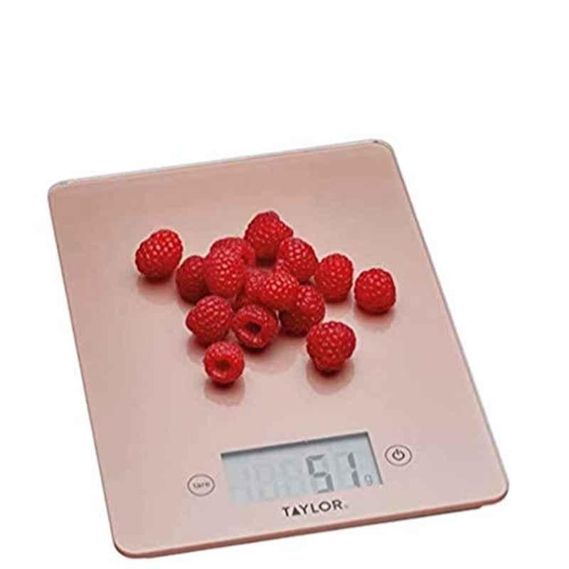 Taylor Pro 5kg Glass & Plastic Rose Gold Digital Kitchen Scale, TYPSCALE5RGLD