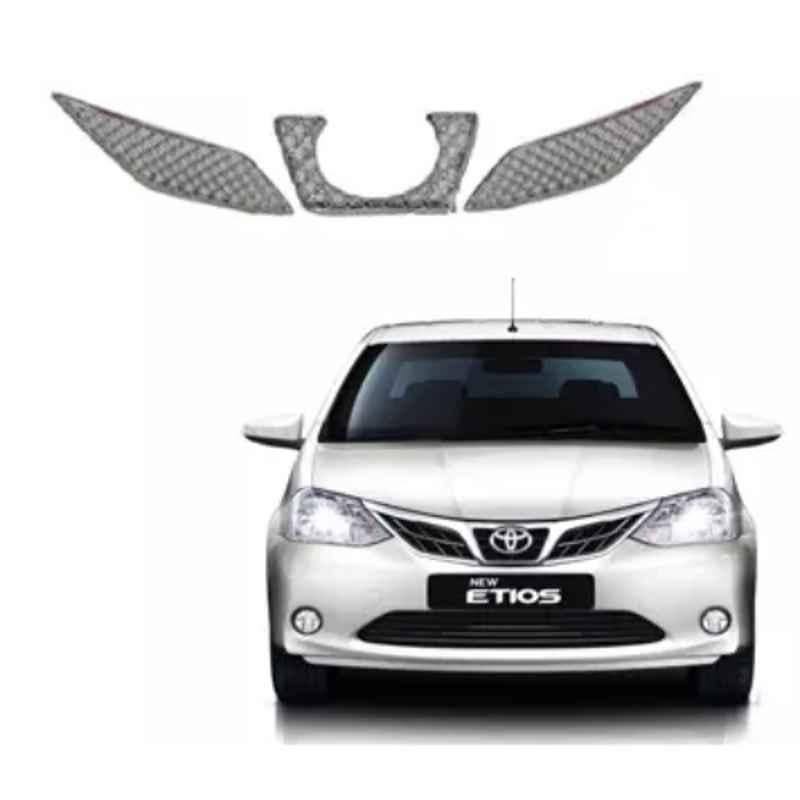 Oscar Chrome Bentley Grill for Toyota Etios New Model 3 Pcs Per Set, OSC-ZVGP79