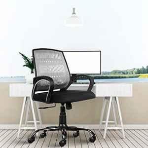 Rose Blazia Mesh Grey & Black Medium Back Ergonomic Chair