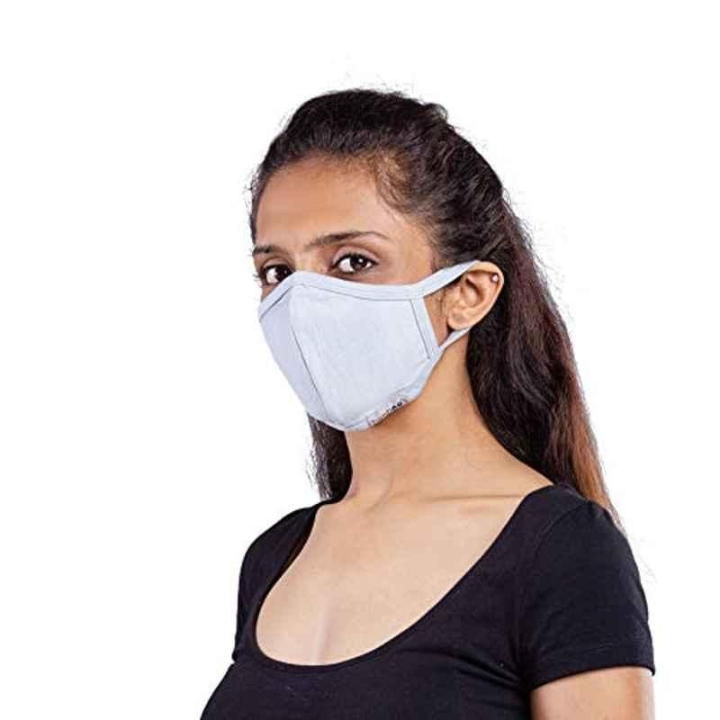 Tamboos Bamboo Cotton Grey Mist Washable & Reusable Mask (Pack of 2)