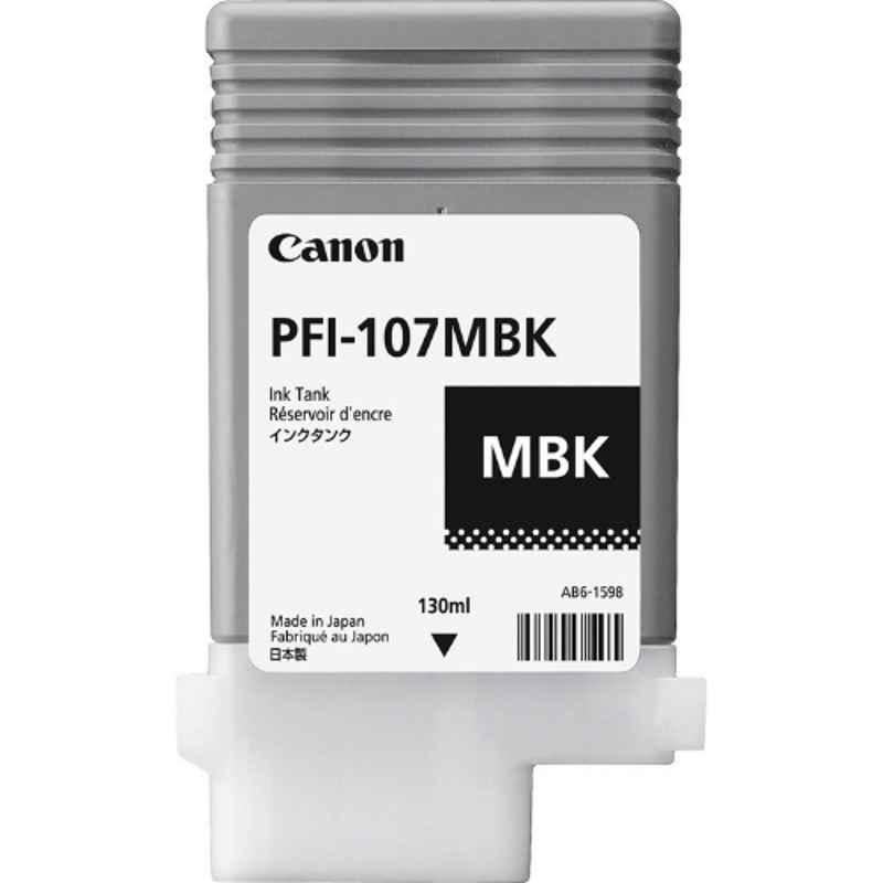 Canon PFI-107MBK 130ml Matt Black Ink Tank Cartridge for iPF 770 Plotter, 6704B001