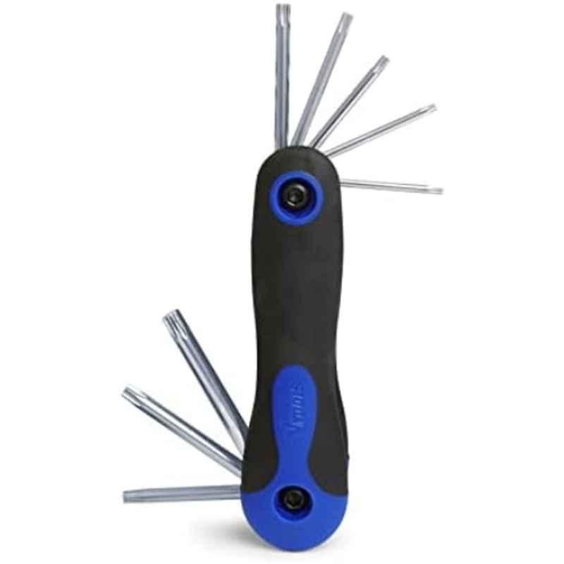 VTOOLS T9-T30 CrV Folding Torx Alley Key for Basic Home Repair & General Applications, VT2187