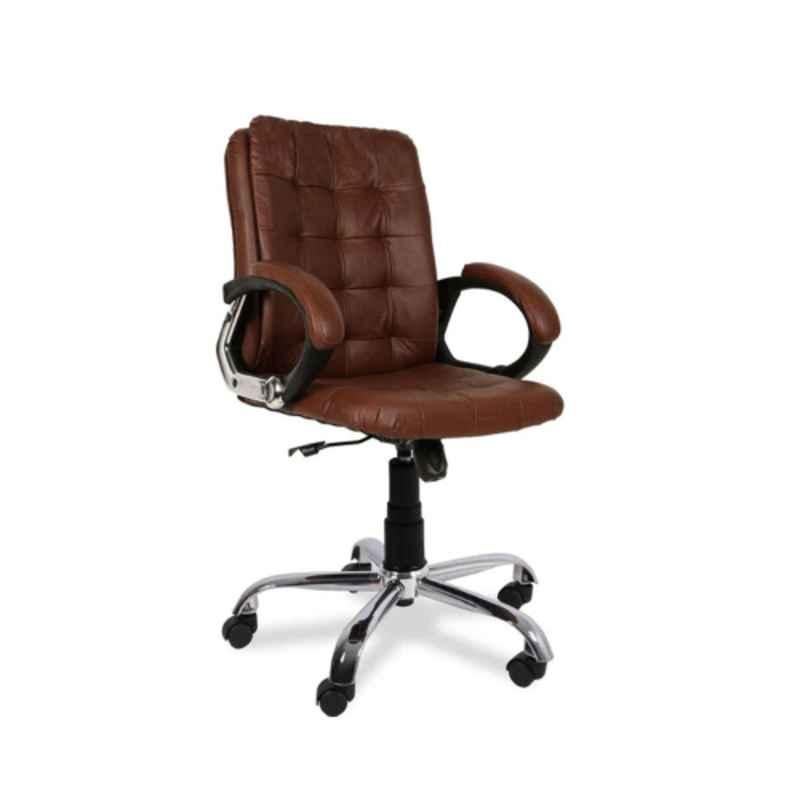 Oakcraft 101.92x45x43cm Leatherette Tan Revolving Executive Chair, OC-16