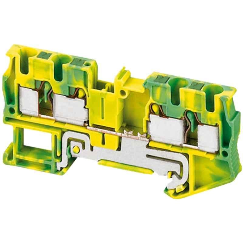 Schneider Linergy TR 77mm Green & Yellow Protective Earth Terminal Block, NSYTRP44PE (Set of 50)