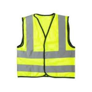 Swati Polyester Sleeveless Yellow Reflective Safety Jacket, Size: Free