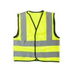 Swati Polyester Sleeveless Yellow Reflective Safety Jacket, Size: Free