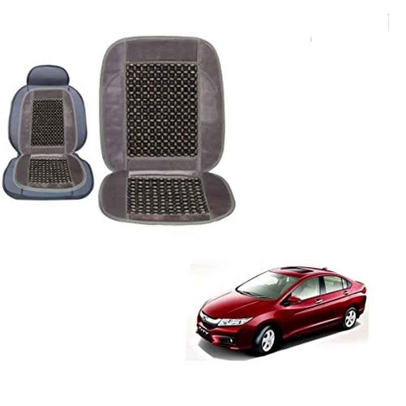 Kozdiko Wooden Bead Seat with Grey Velvet Border for Honda i-DTec 2014-Present