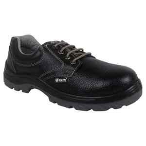 Zain Zm-16 Leather Steel Toe Black Formal Work Safety Shoes, 82312-07, Size: 7