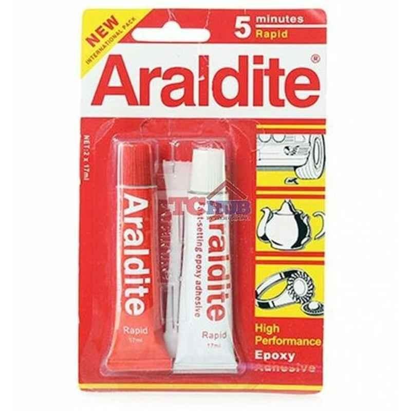 Araldite Epoxy Adhesive, 17 ml, Red, 2 Pcs/Pack