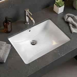 Plantex Basin for Bathroom/Under Mount Ceramic Wash Basin/Washbasin for Home/Hotel (Steve-20x15.5x6 inch)