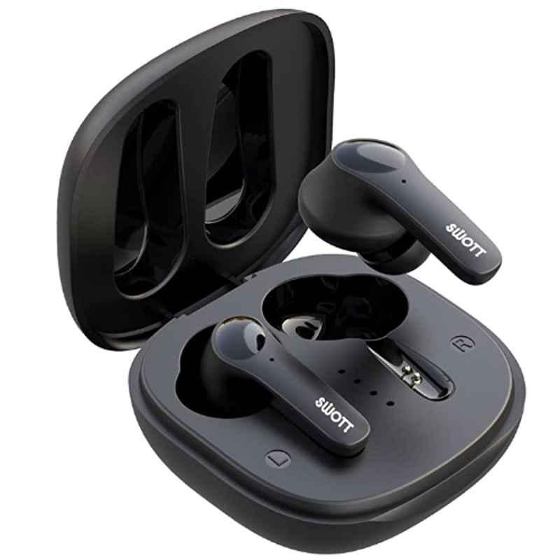 Swott airLIT 005 Plastic Black Truly Wireless Earbuds with Touch Control & Voice Assistance