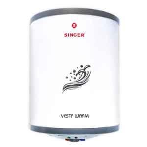 Singer Vesta Warm 25L 2000W Plastic White Storage Water Heater Geyser with Flexi Pipes