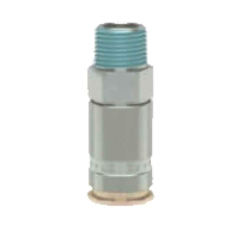 Ludecke ESACG38A R 3/8 Single Shut-off Tapered Male Thread Quick Connect Coupling