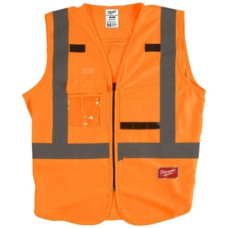 Milwaukee 4932471892 Orange High-Visibility Safety Vest, Size: S/M