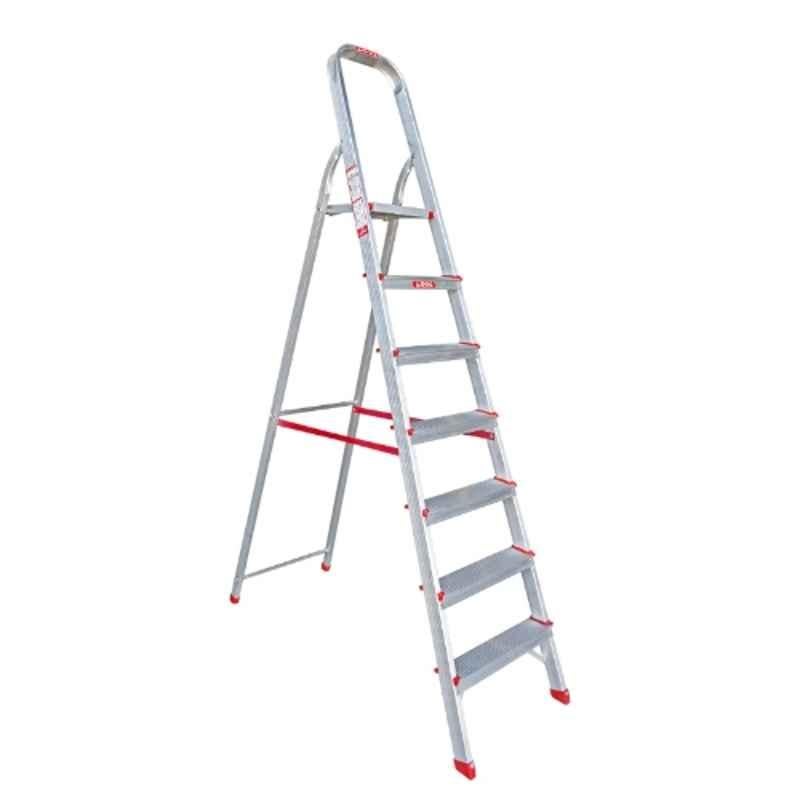 EMAC 7 Step Aluminium Silver Anti Slip Folding ECL Ladder, ECL-7-Step
