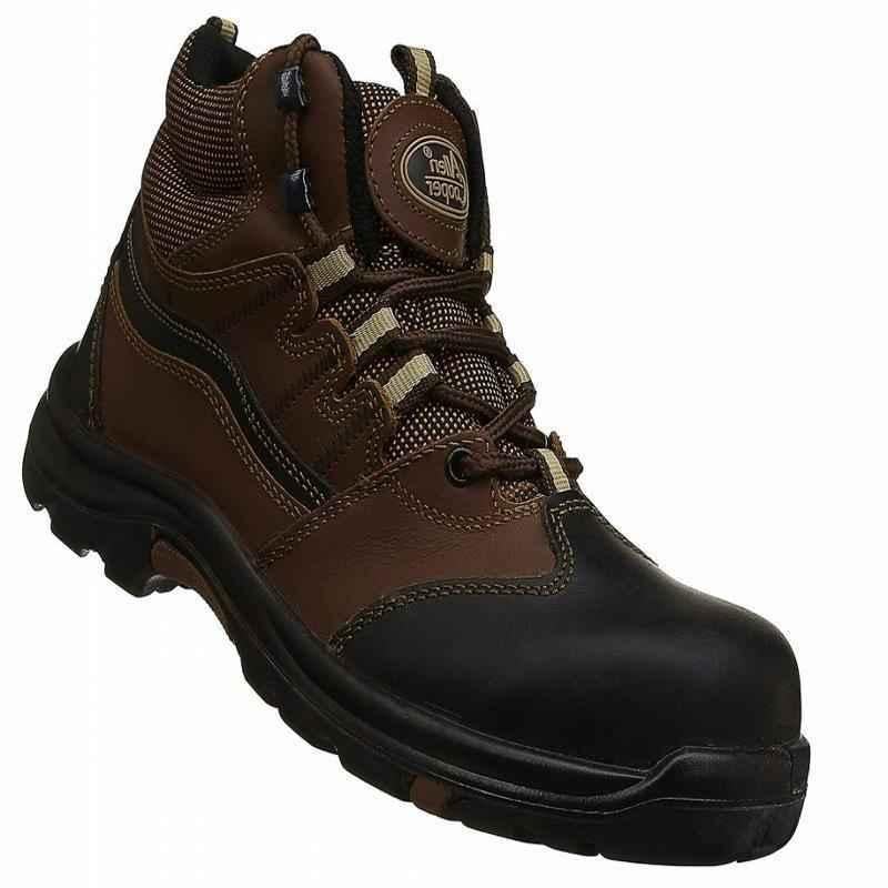 Allen Cooper AC-1432 Heat & Shock Resistant Brown Work Safety Shoes, Size: 8