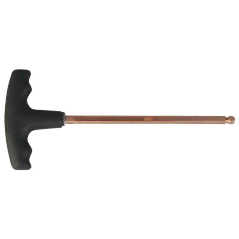 KS Tools Beryllium Plus 12x255mm Copper Beryllium 6 Point Ball End Hexagon Key Wrench with T-Handle, 962.0966