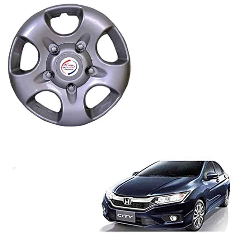 Auto Pearl 4 Pcs 15 inch ABS Silver SC02 Hubcap Wheel Cover Set with Retention Ring for Honda City 2017