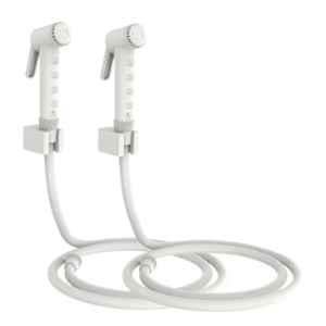 RN White.5 Health Faucet Set with Hose Pipe & Wall Holder for Toilet Cleaning (Pack of 2)