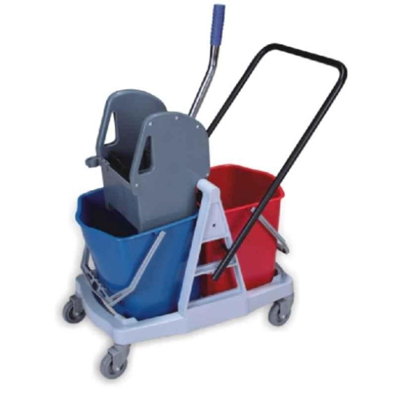 Baiyun 71x43x93cm 34L Gray Down-Press 2-Bucket Wringer Trolley (S), AF08076