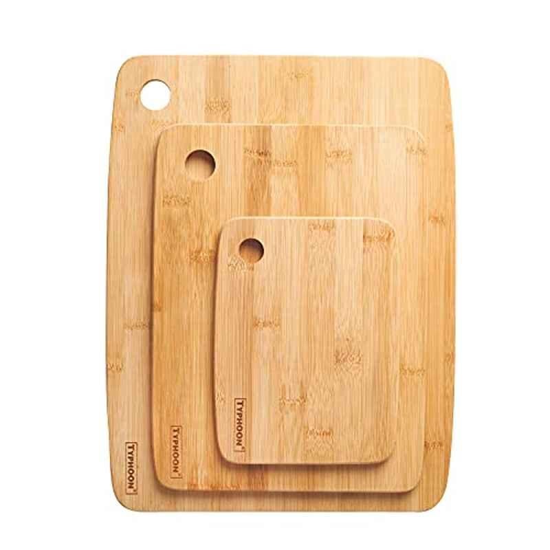 Typhoon 1400.309 3 Pcs Bamboo Brown Chopping Board Set