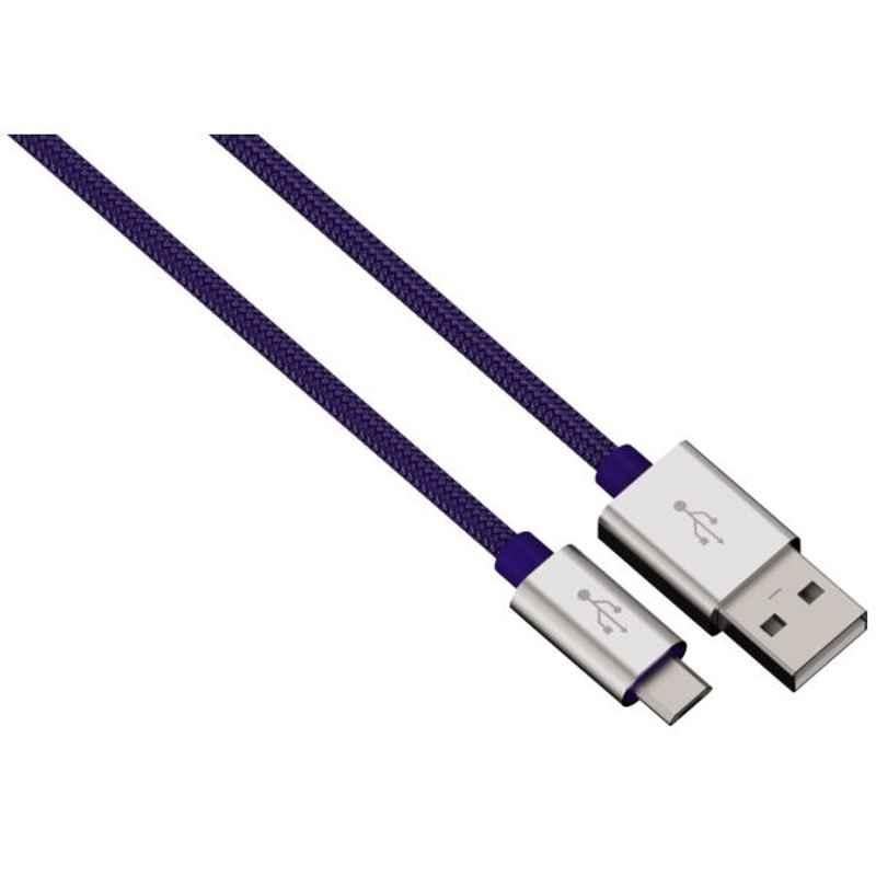 Hama 1m Aluminium Blue Lighting Charging Cable, HA80526