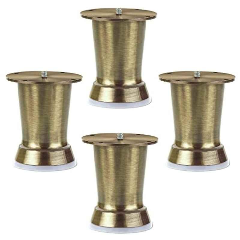 Plantex Heavy Duty Stainless Steel 4 inch Sofa Leg/Bed Furniture Leg Pair for Home/Furniture Legs for Table/Support Legs/Sofa Furniture Leg Antique Brass Set of 4 Pcs