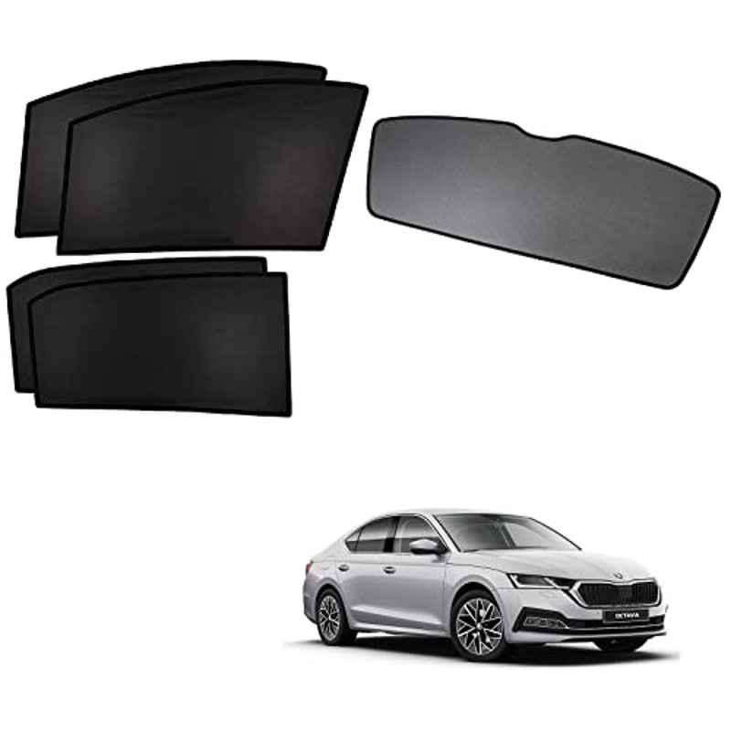 Kozdiko 5 Pcs Mesh Black Fixed Window & Rear Sun Shade Set for Skoda New Octavia 2022