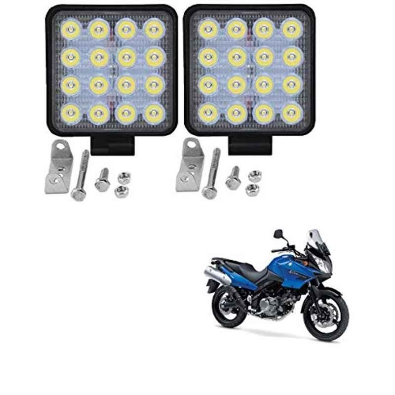 Kozdiko 2 Pcs 48W 16 LED Square Bright Beam White Fog Light Set for Suzuki Vstrome, koz_92969