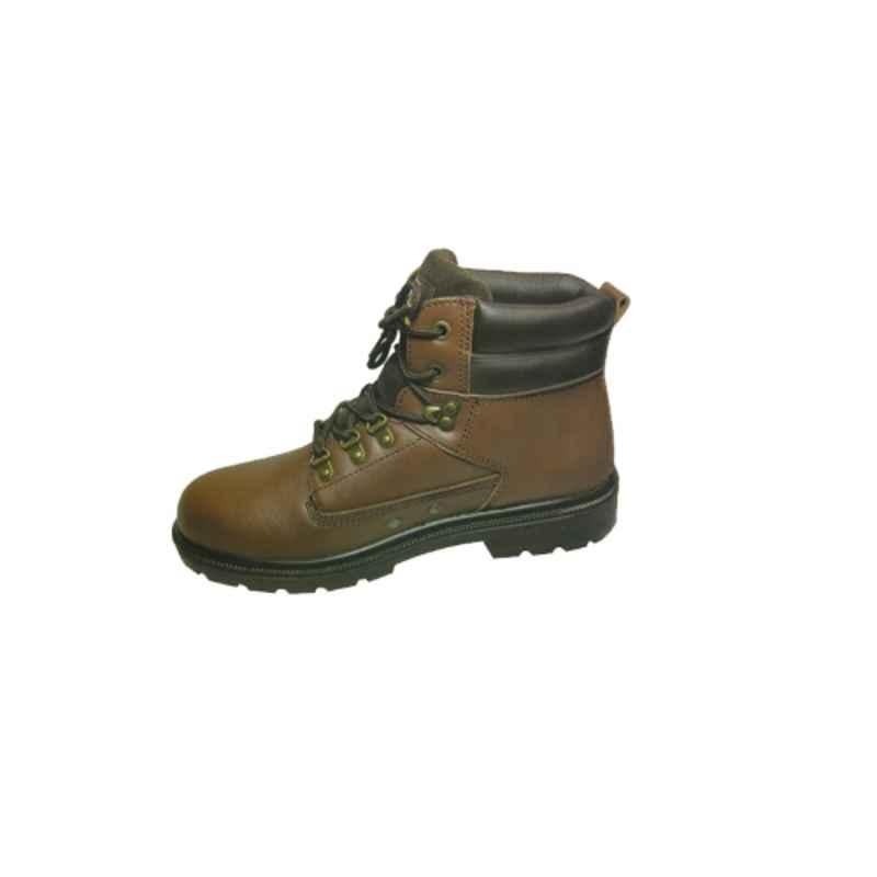 Olympia 12K Leather Steel Toe Brown Gumboot, Size: 39
