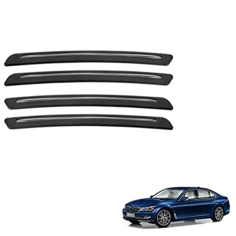 Kozdiko 4 Pcs Rubber Black Car Bumper Protector Set with Chrome Strip for BMW I8