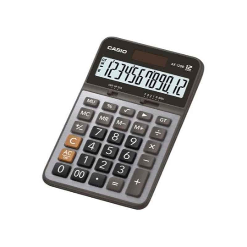 Casio AX120B 175.5x110.5x25mm Grey & Black 12 Digit Basic Calculator