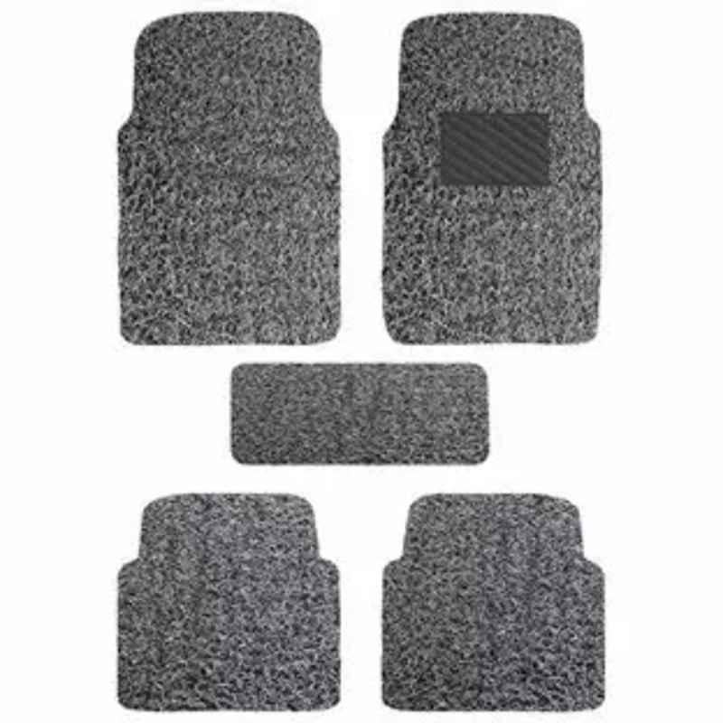 Auto Beast 5 Pcs 12mm PVC Grass Grey Car Floor Mat Set for Honda City ZX